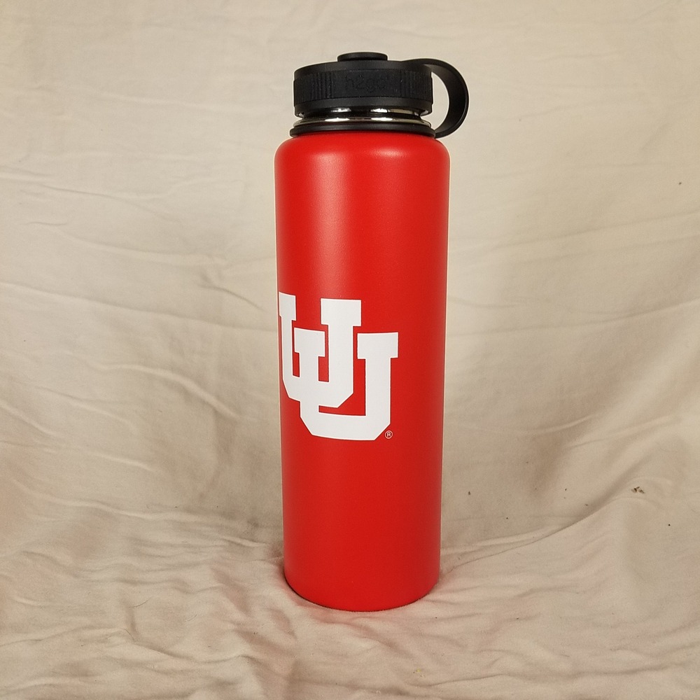 h2go Venture Water Bottle University of Utah Utes 40oz Red New Stainless Thermal
